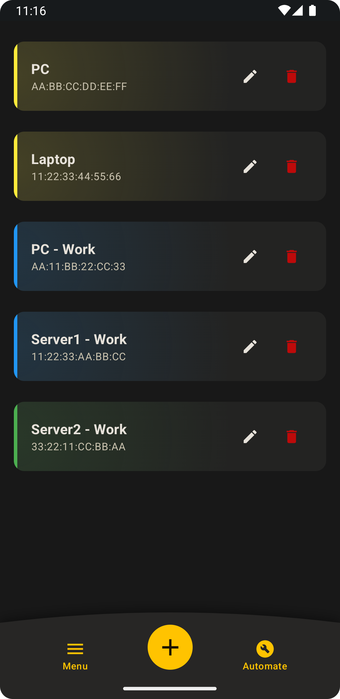 Screenshot of OpenWOL