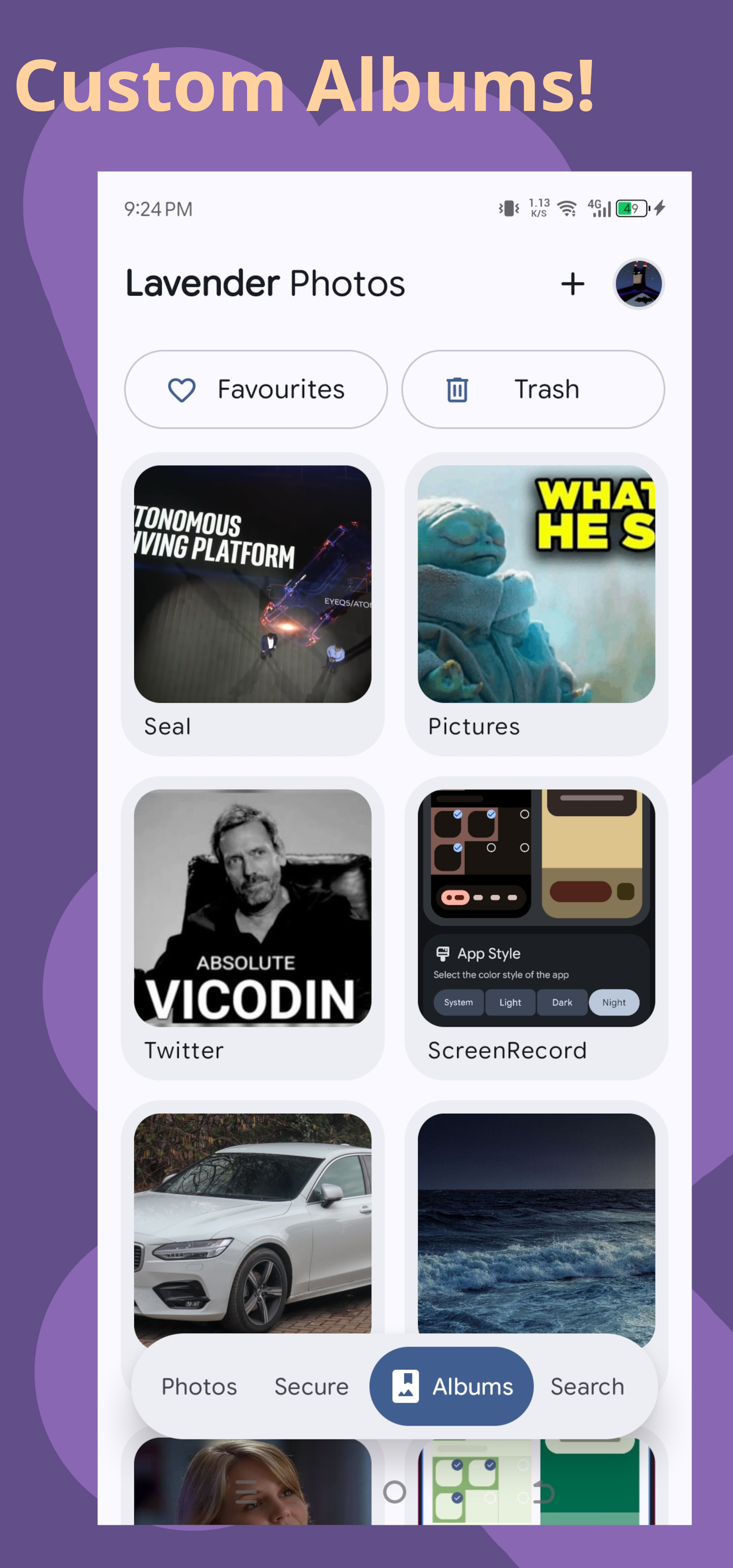 Screenshot of Lavender Photos
