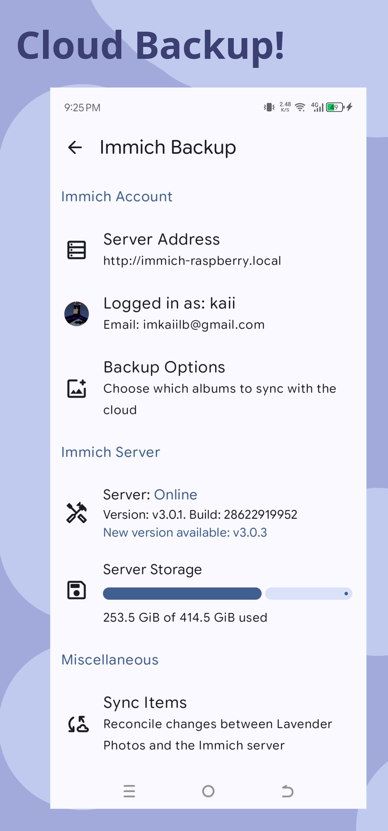Screenshot of Lavender Photos