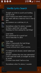 Screenshot of Vanilla Lyrics Search