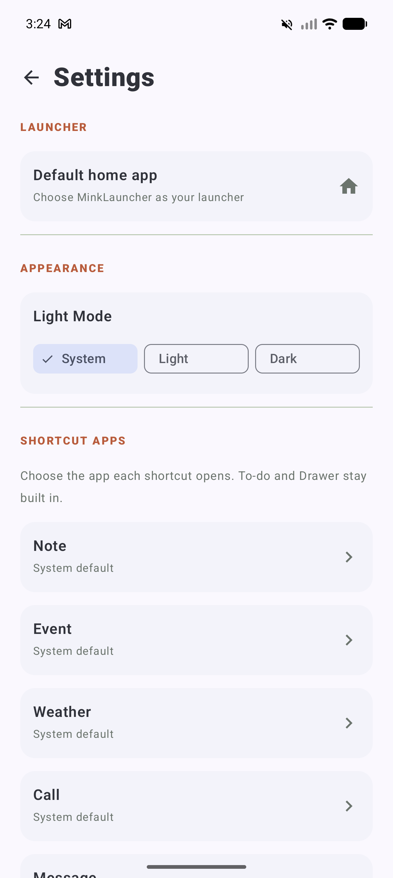 Screenshot of MinkLauncher Open