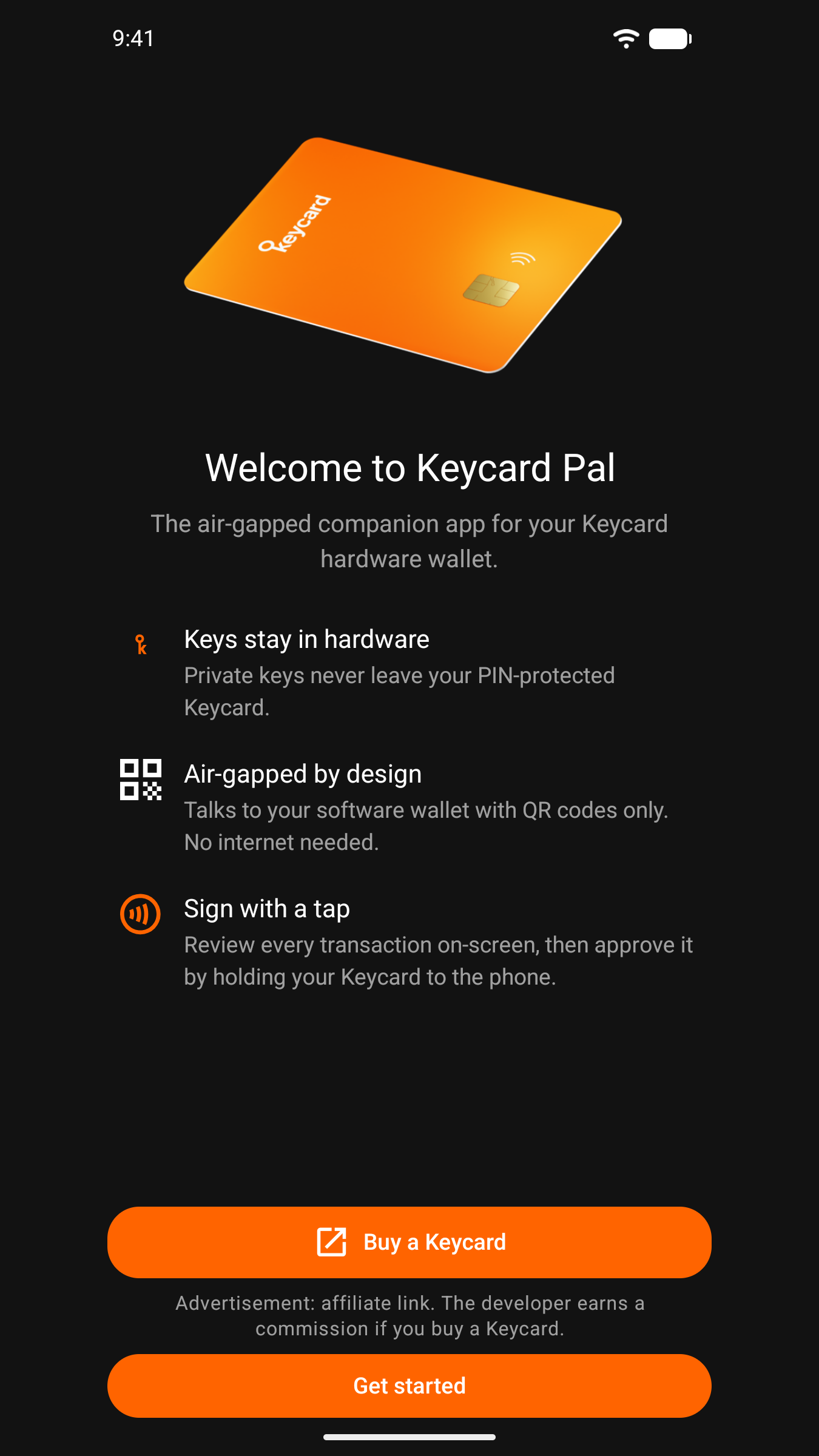 Screenshot of Keycard Pal