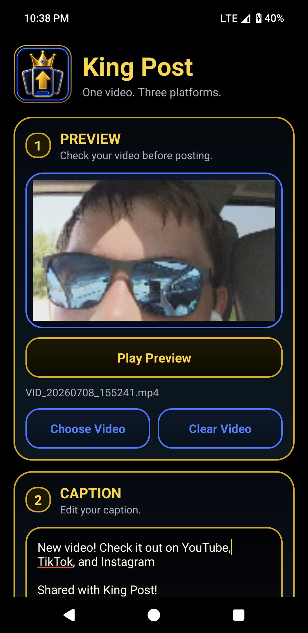 Screenshot of King Post