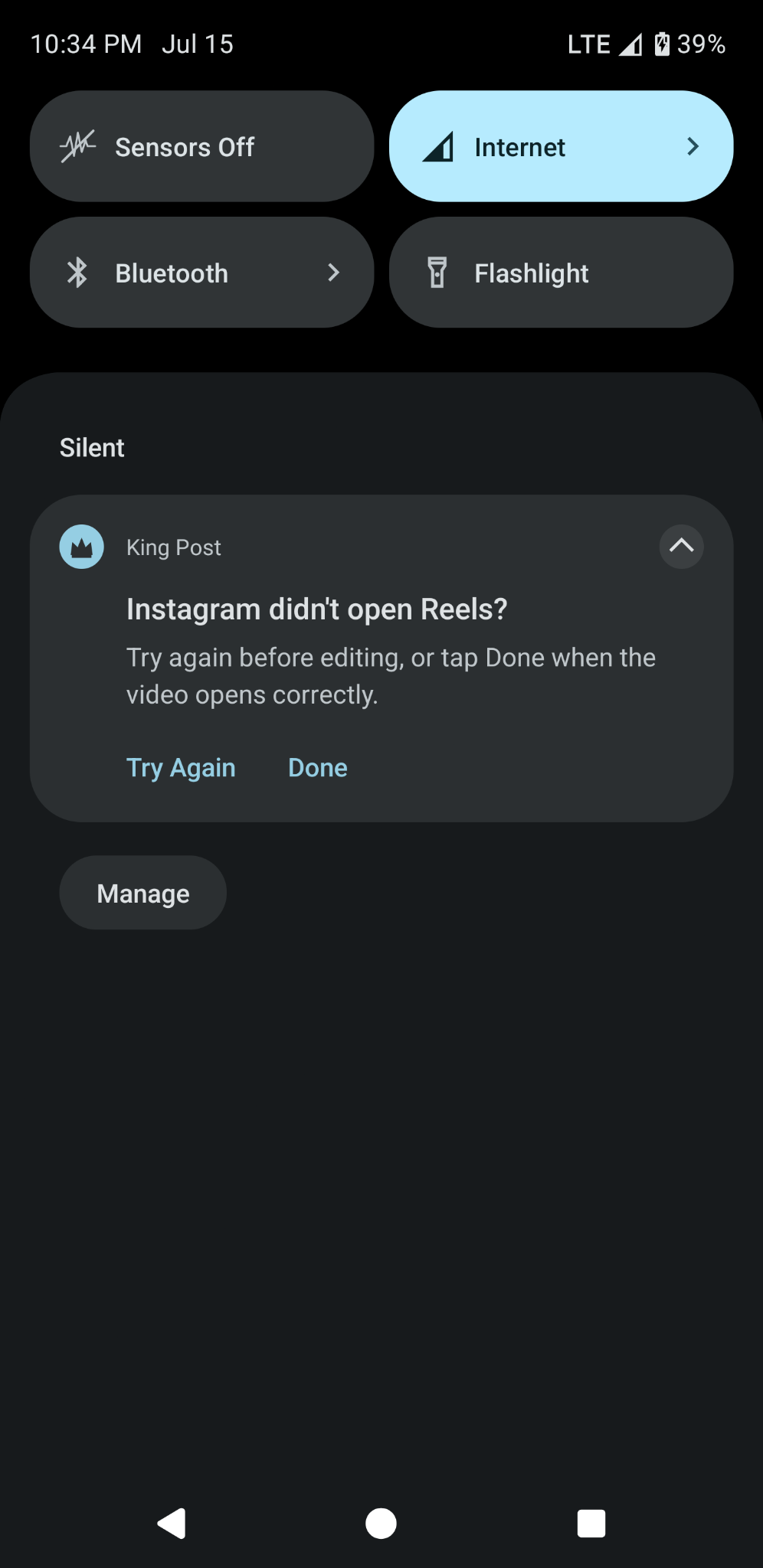 Screenshot of King Post
