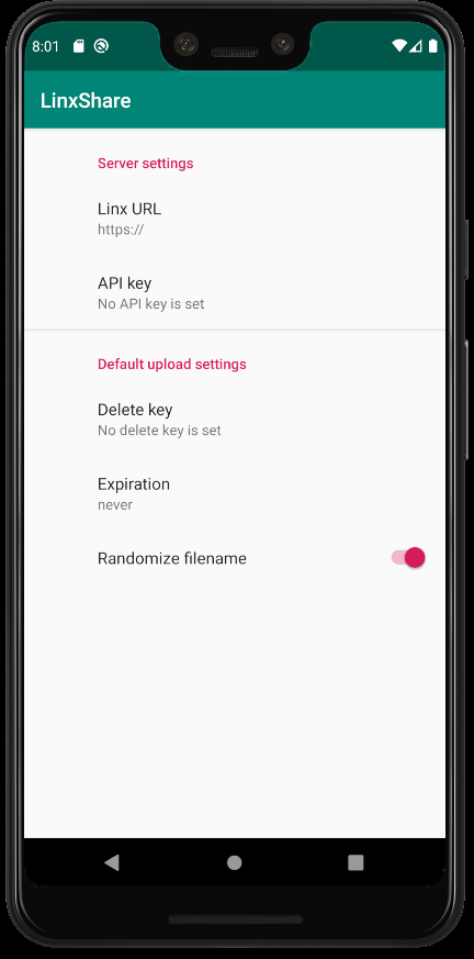 Screenshot of LinxShare