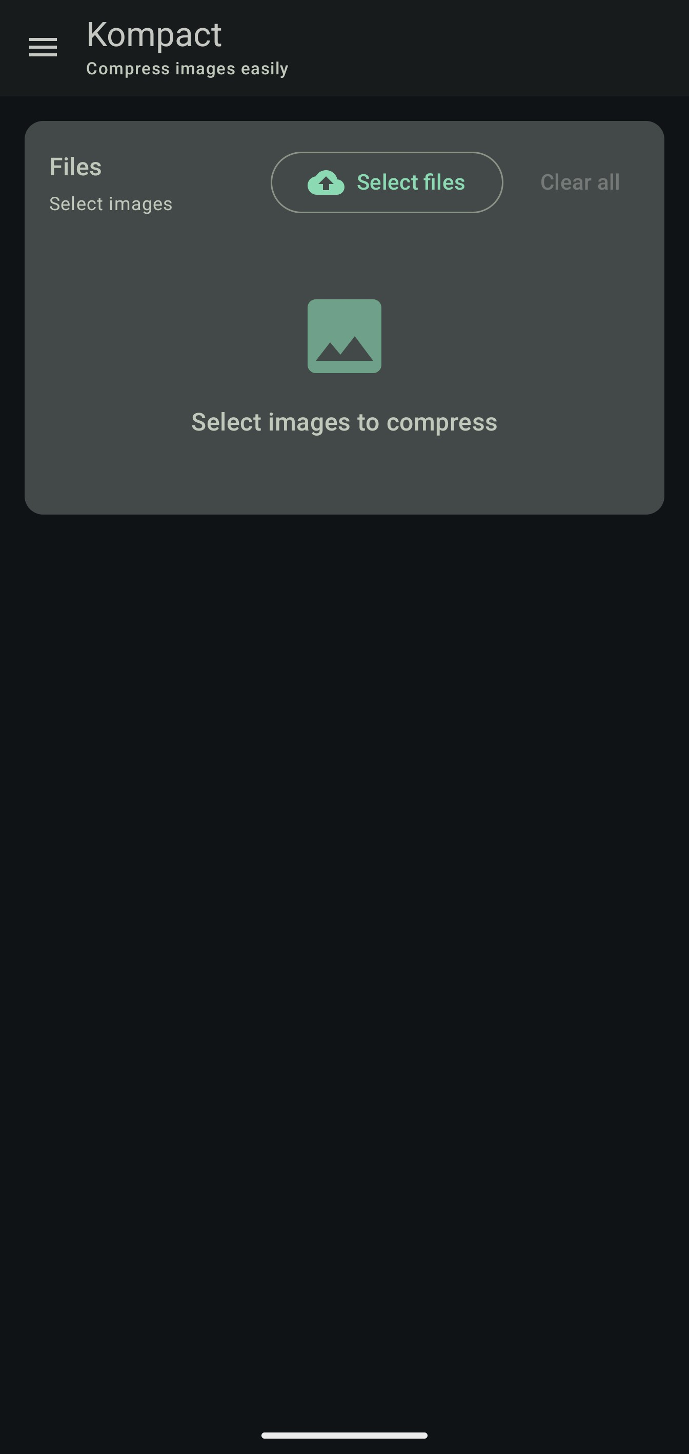 Screenshot of Kompact Image Compressor