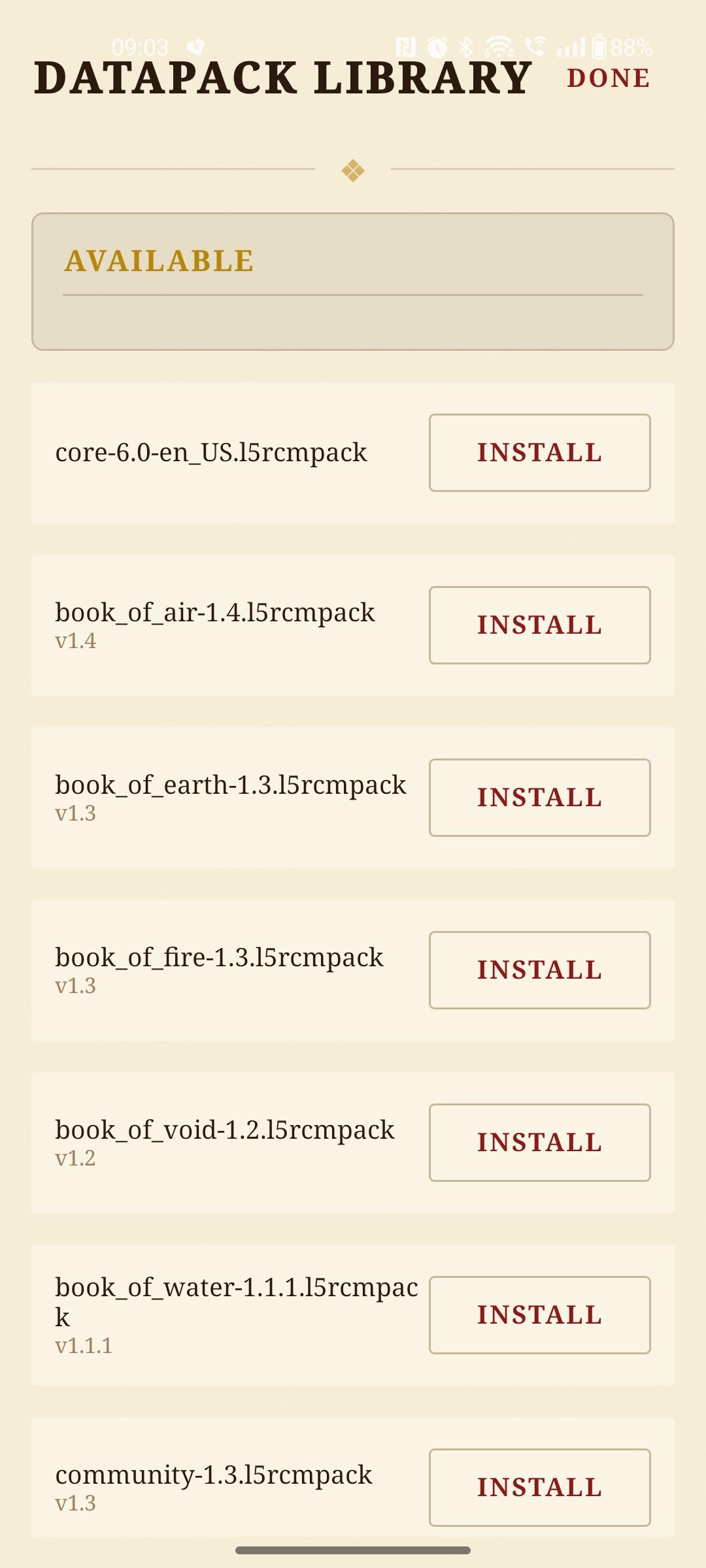 Screenshot of L5RCM Companion