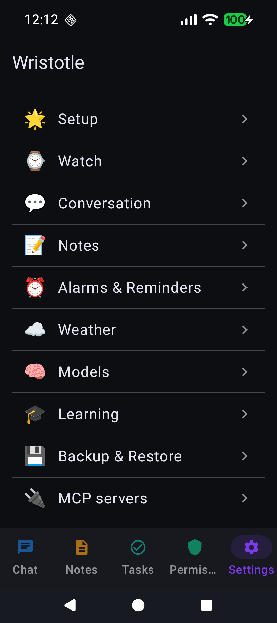 Screenshot of Wristotle Companion