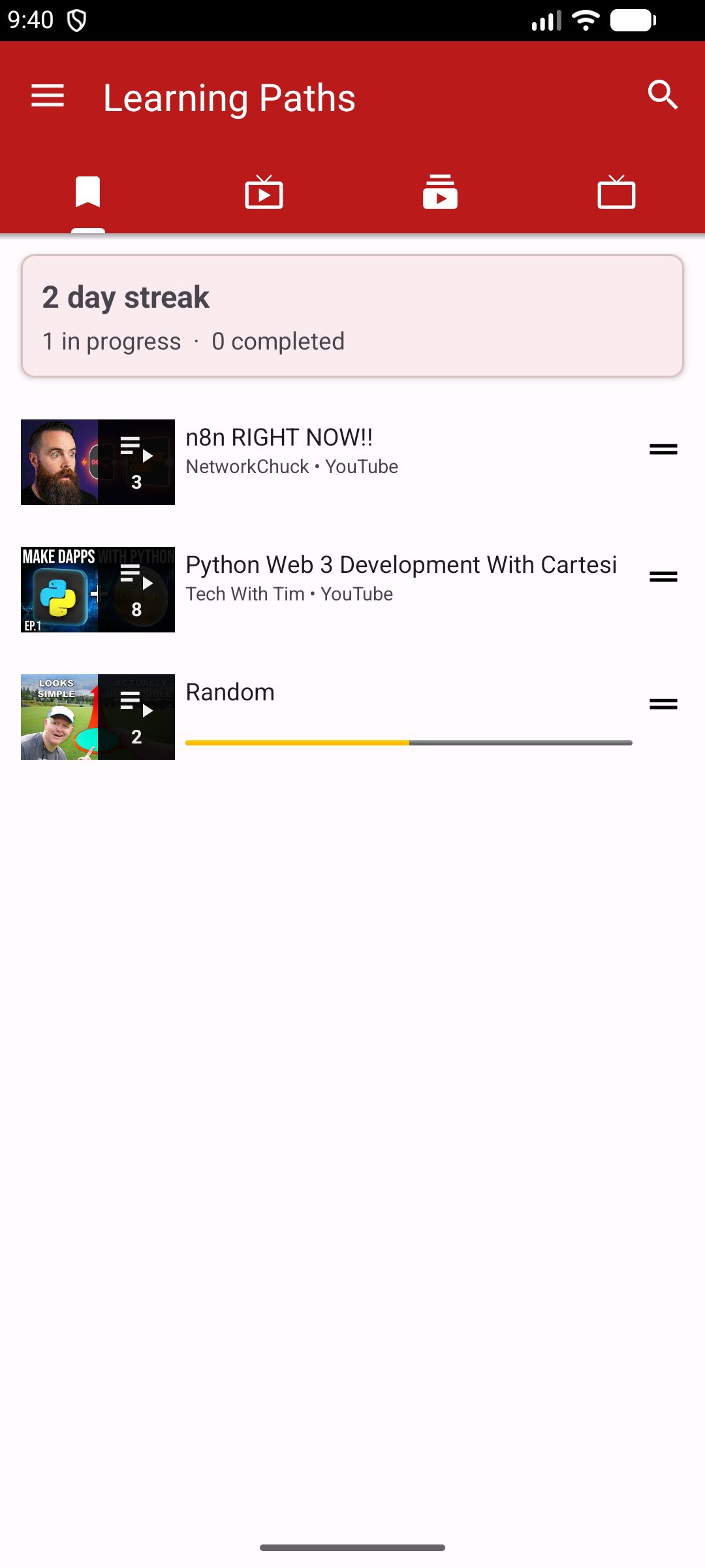 Screenshot of LearnTube