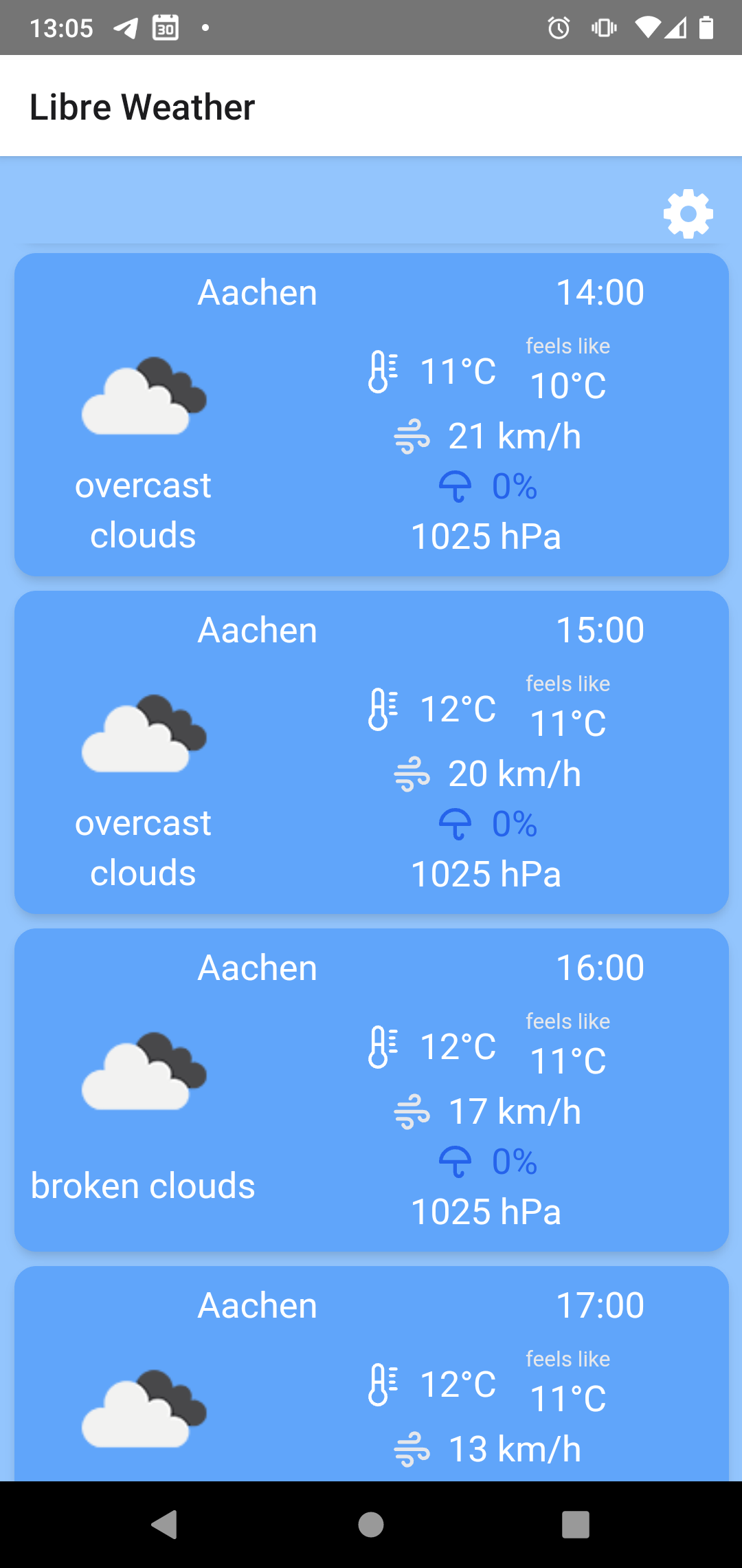 Screenshot of Libre Weather