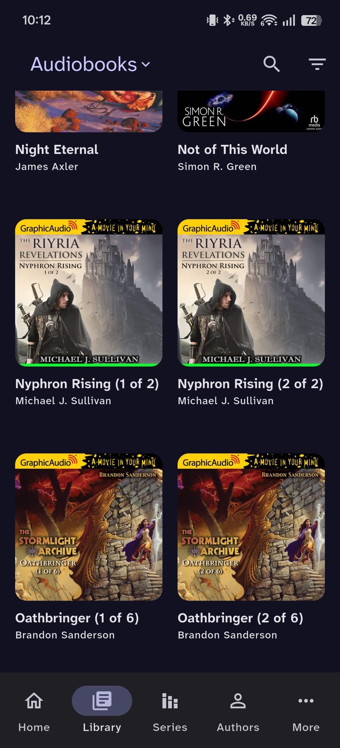 Screenshot of Storii - audiobookshelf client
