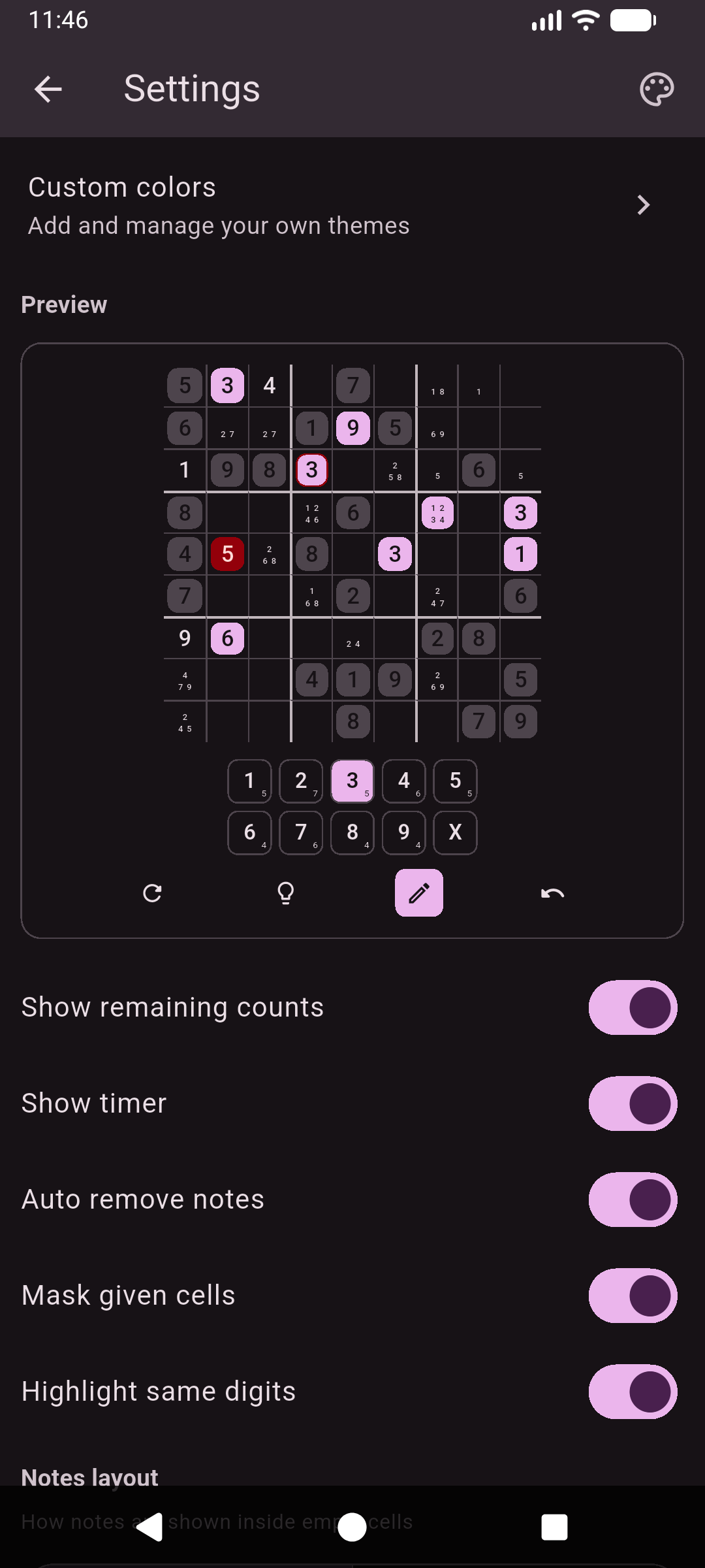 Screenshot of Sudoku
