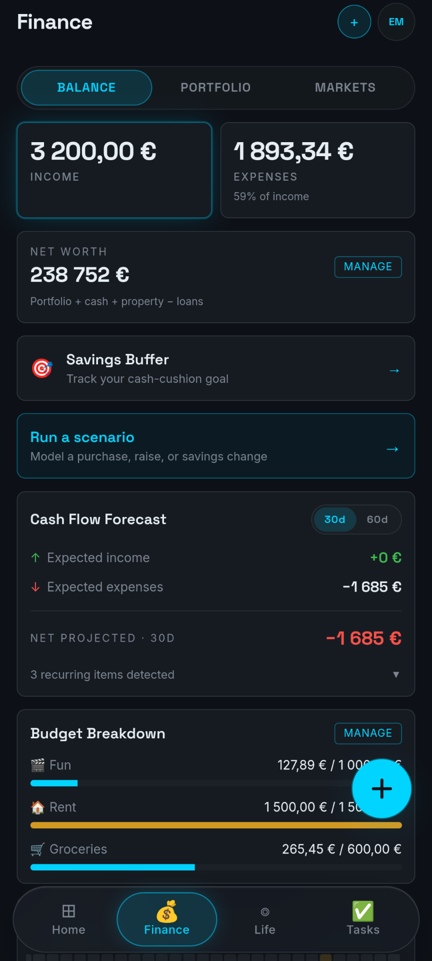 Screenshot of Nexus Command Center