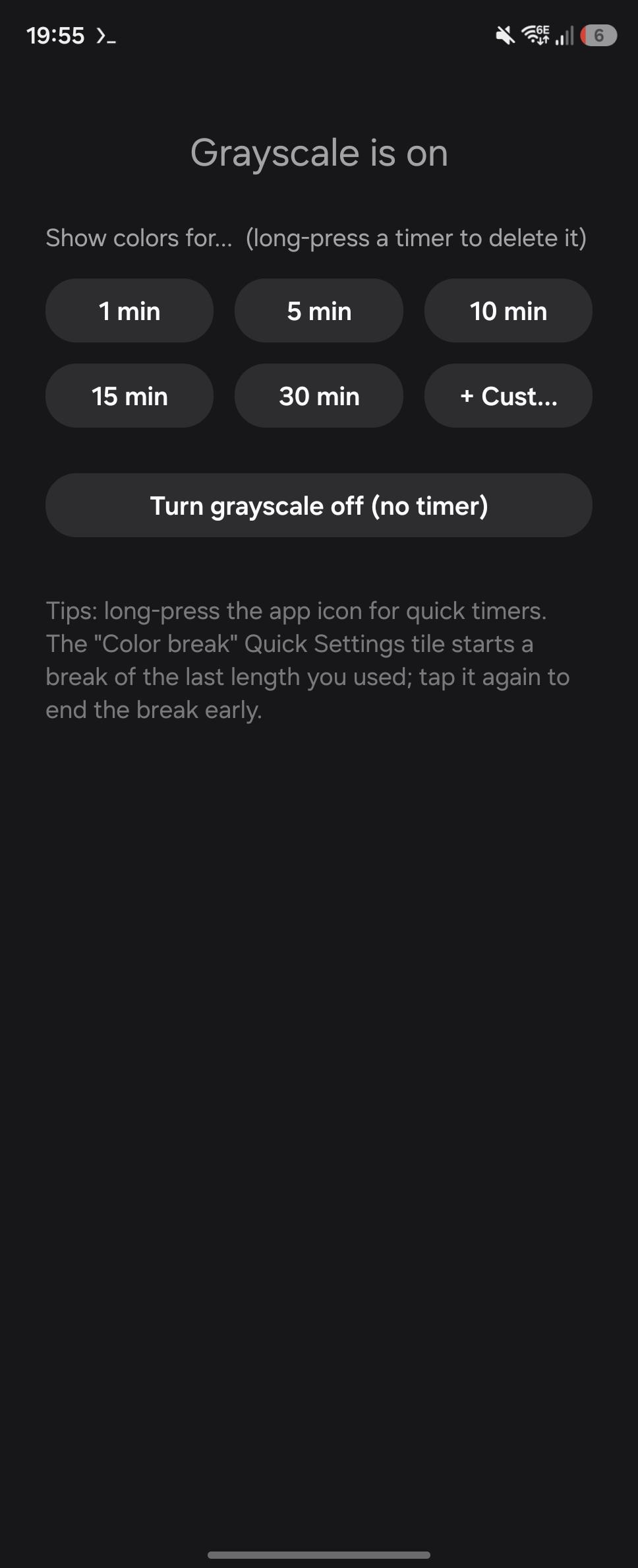 Screenshot of GrayPause