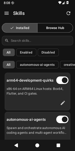 Screenshot of Hermes Mobile