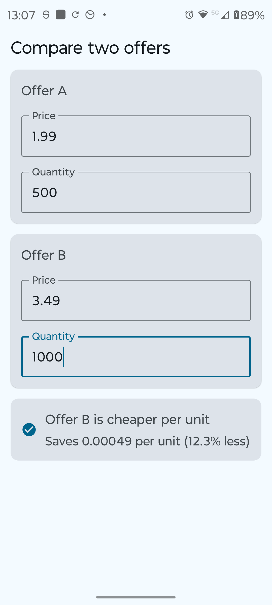 Screenshot of PriceGrab