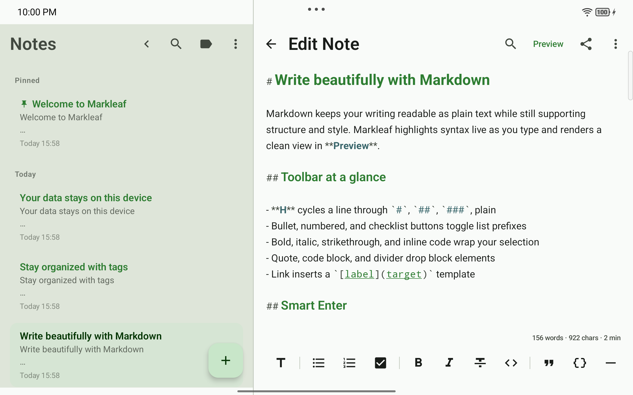 Screenshot of Markleaf