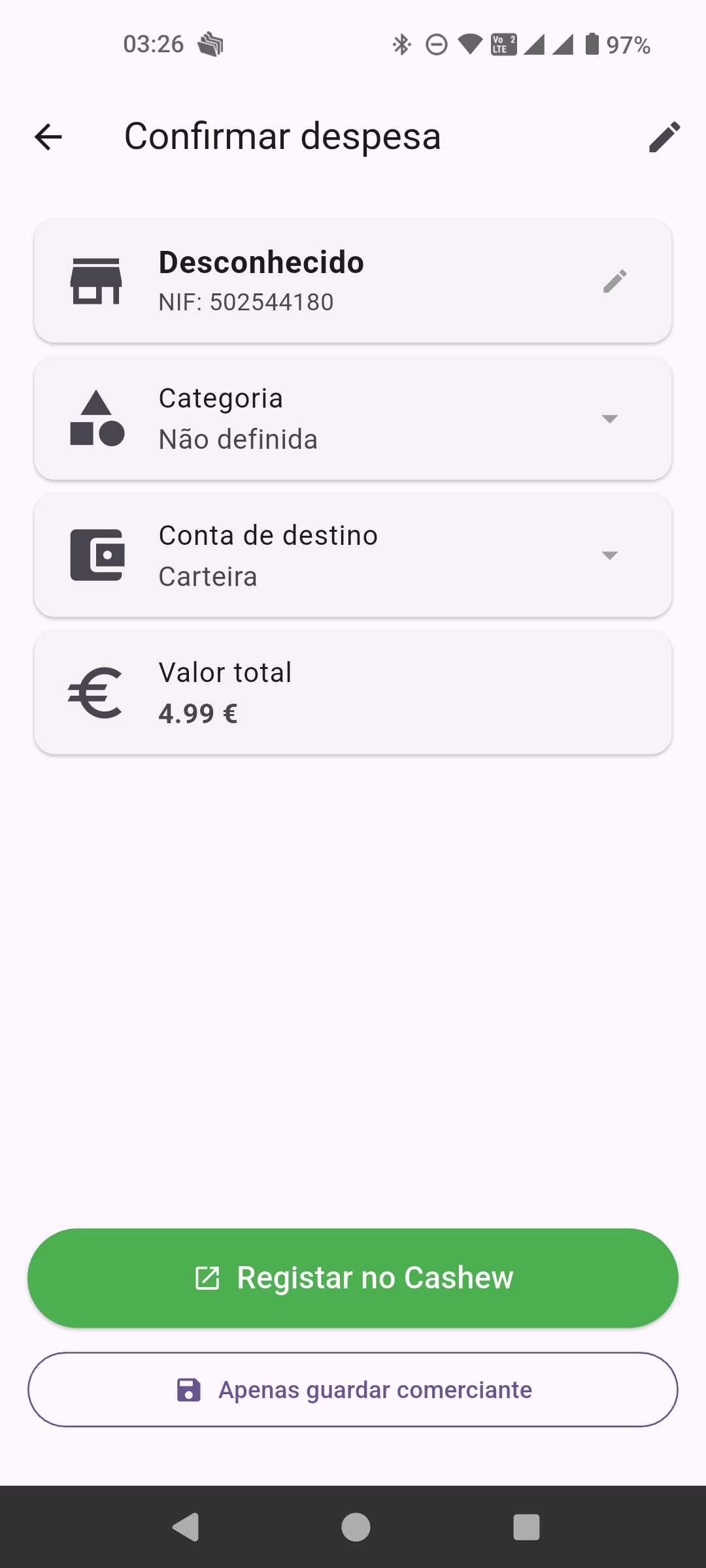 Screenshot of CajuScan