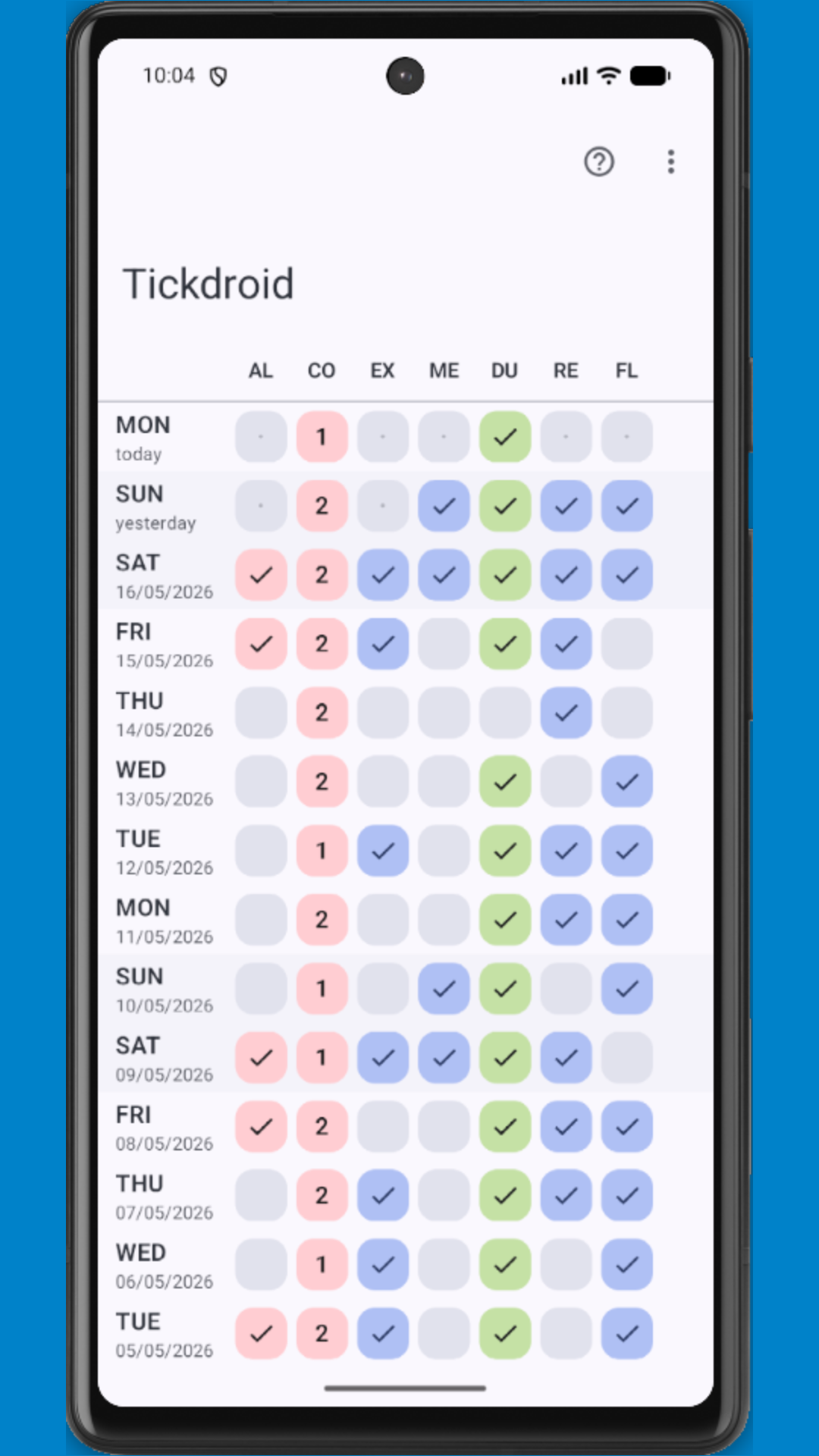 Screenshot of Tickdroid