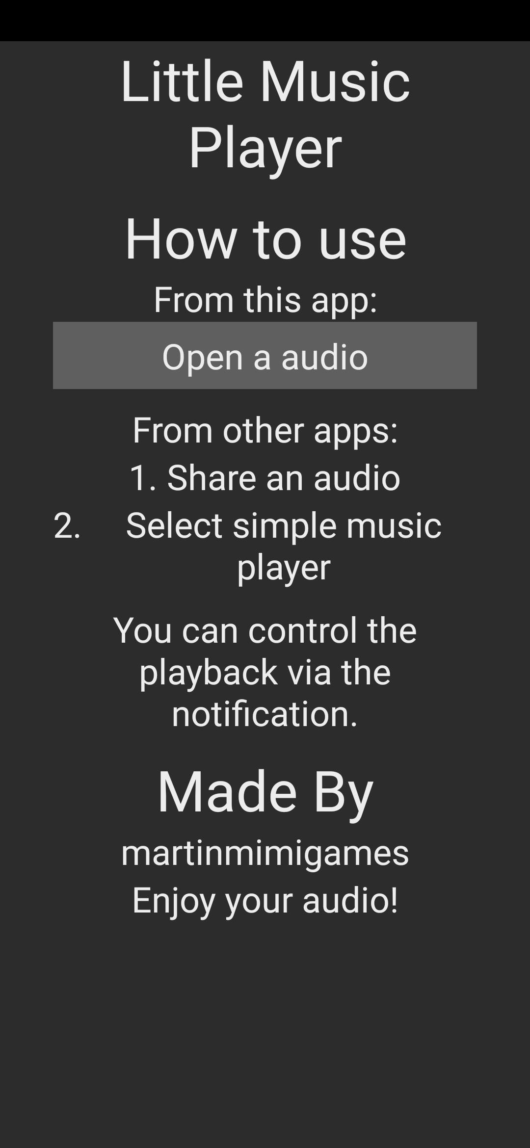 Screenshot of Little Music Player