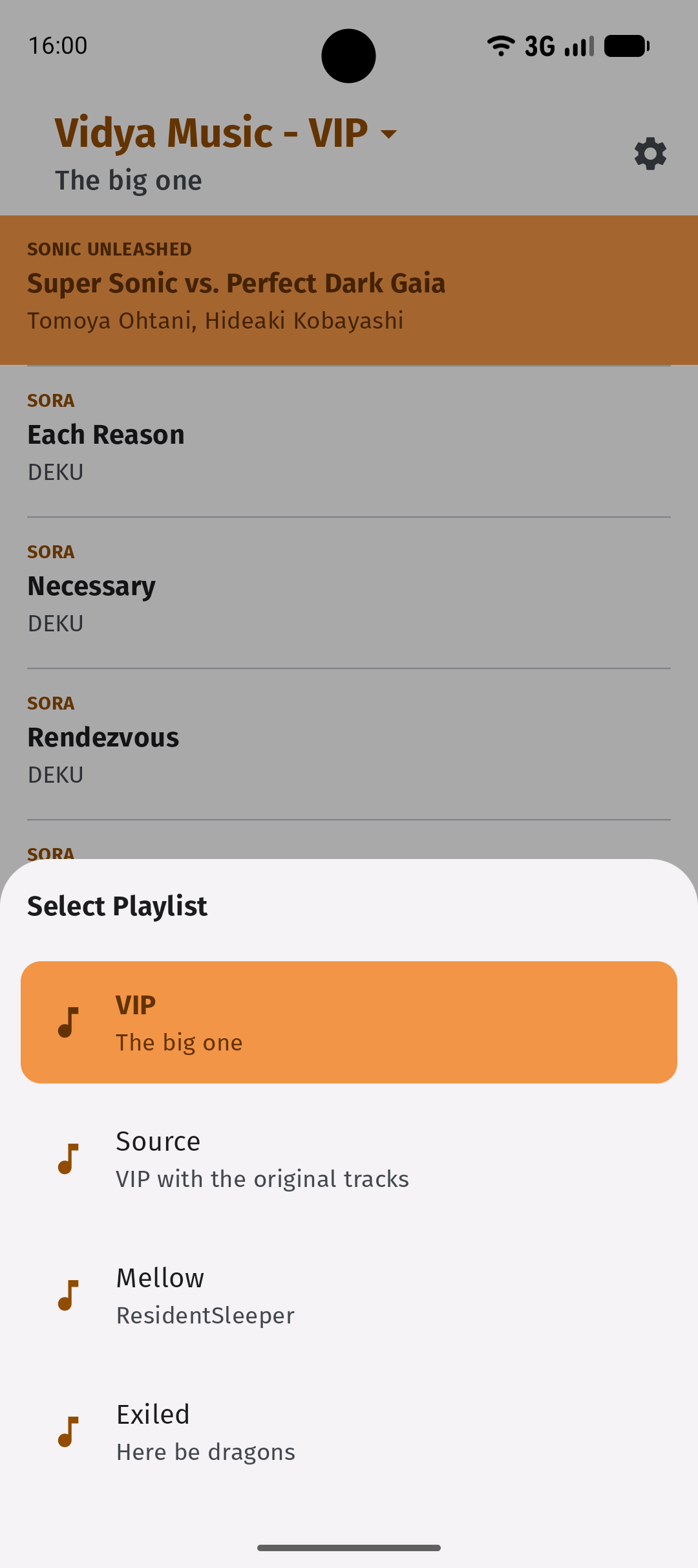 Screenshot of Vidya Music: Aersia VIP Player