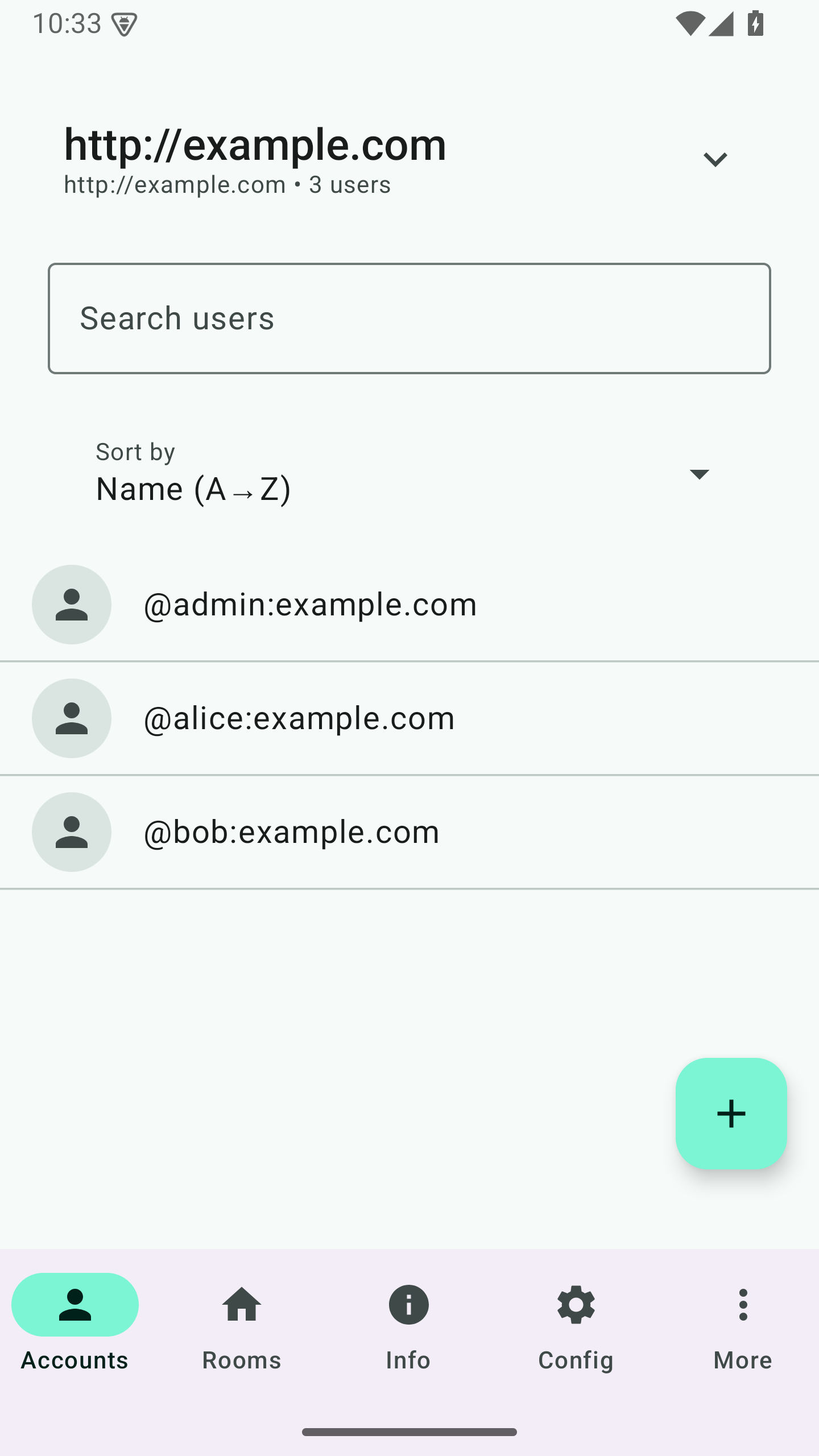Screenshot of Matrix Synapse Manager