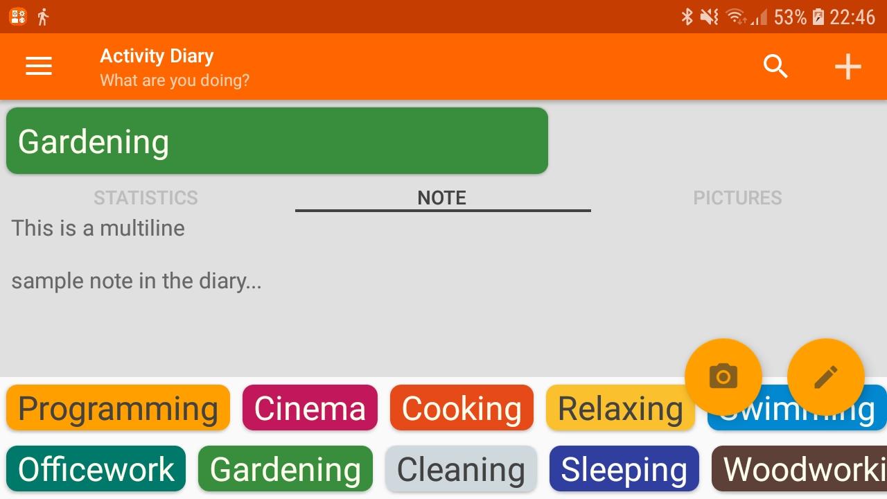 Screenshot of LifeDots - Diary in 8 dimensions
