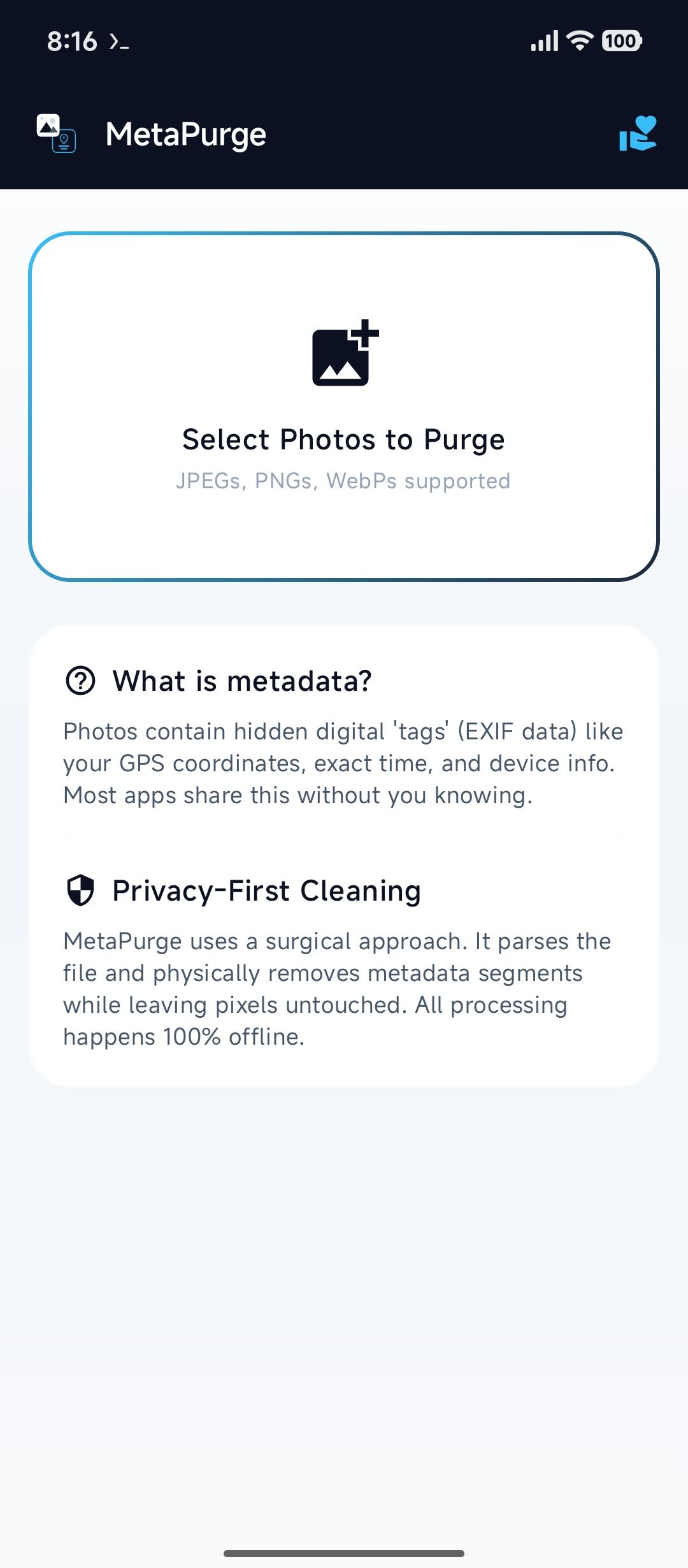 Screenshot of MetaPurge