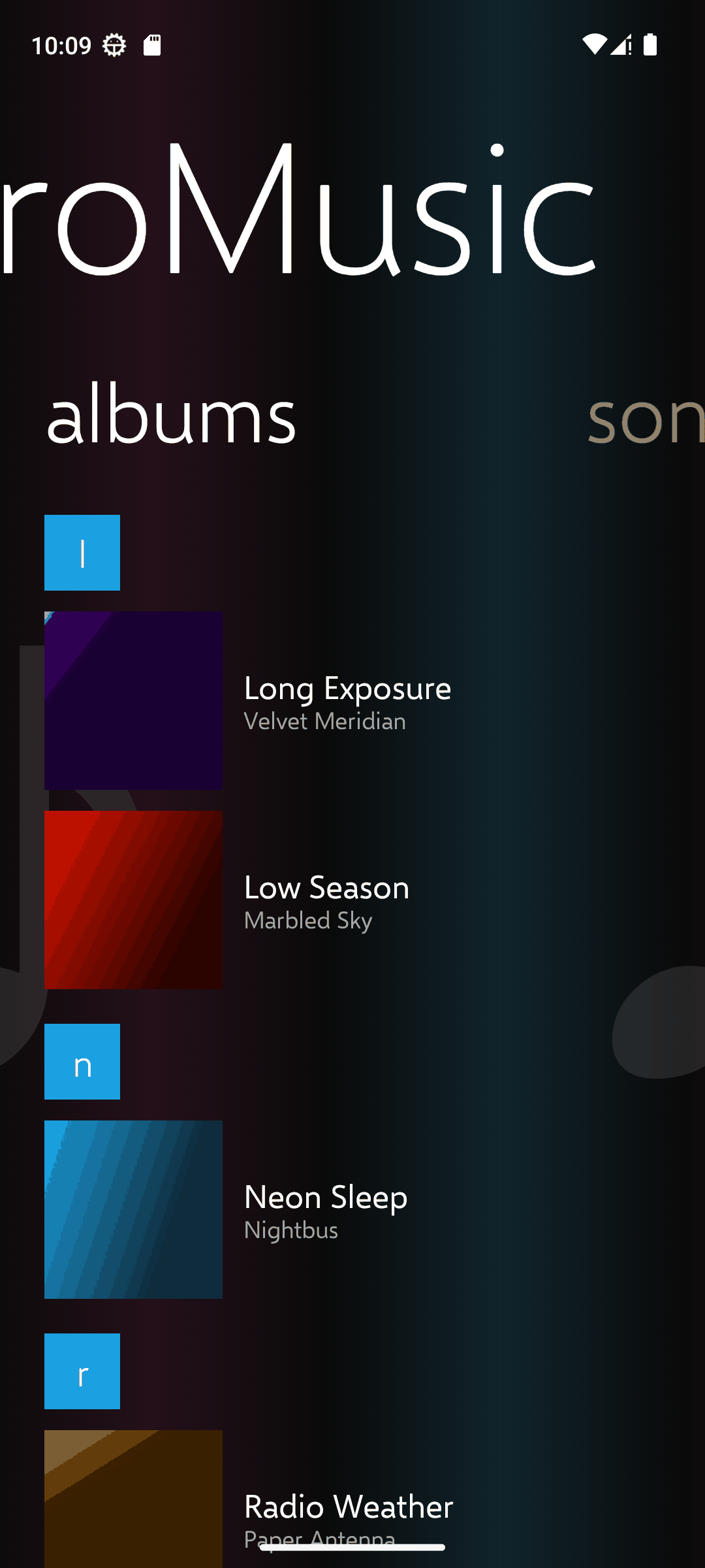 Screenshot of MetroMusic