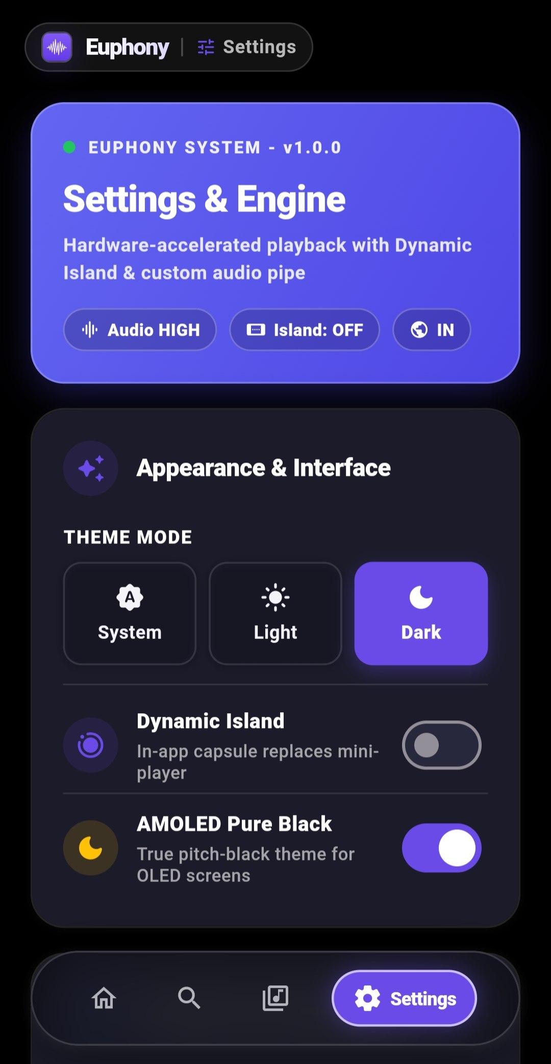 Screenshot of Euphony