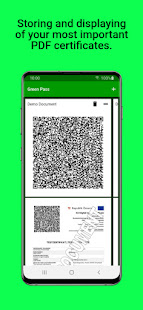 Screenshot of Green Pass PDF Wallet