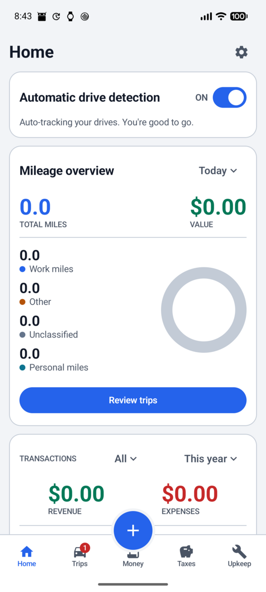 Screenshot of MileLog