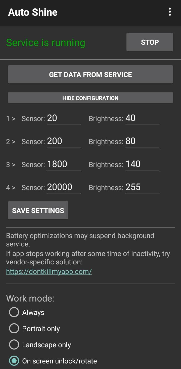 Screenshot of Auto Shine