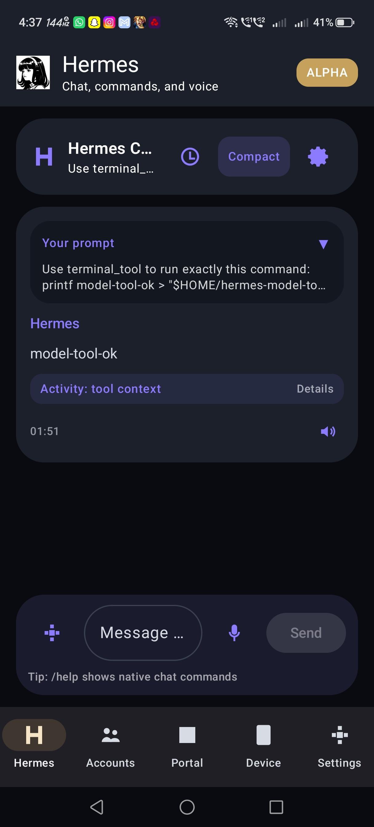 Screenshot of Hermes Agent Fork