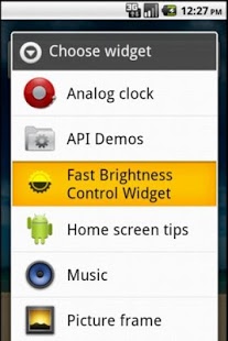 Screenshot of Fast Brightness Control Widget