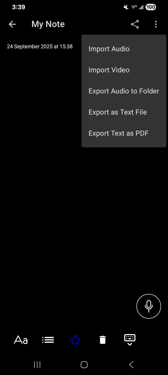 Screenshot of Notely Voice: AI Voice to Text
