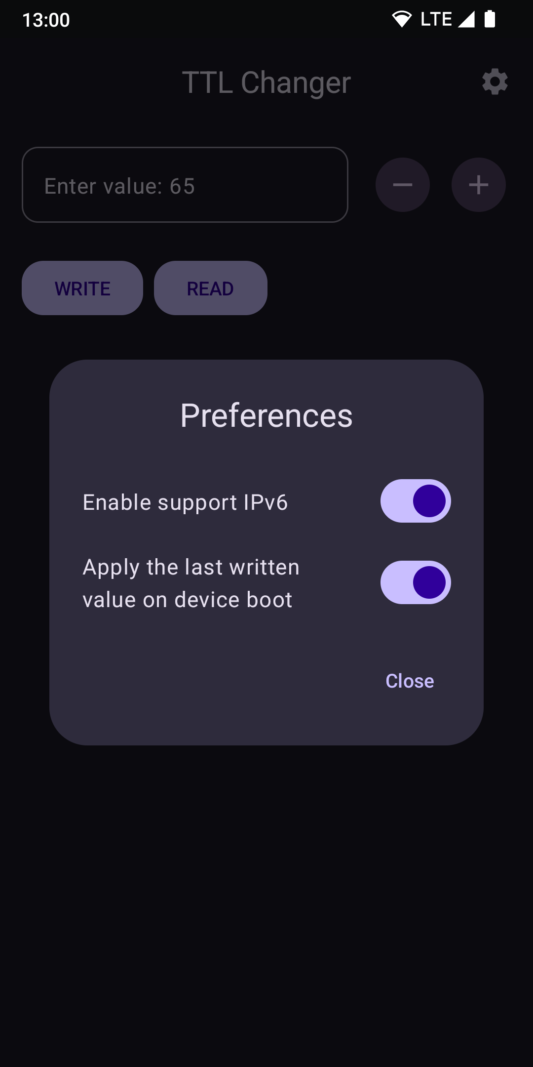 Screenshot of TTL Changer
