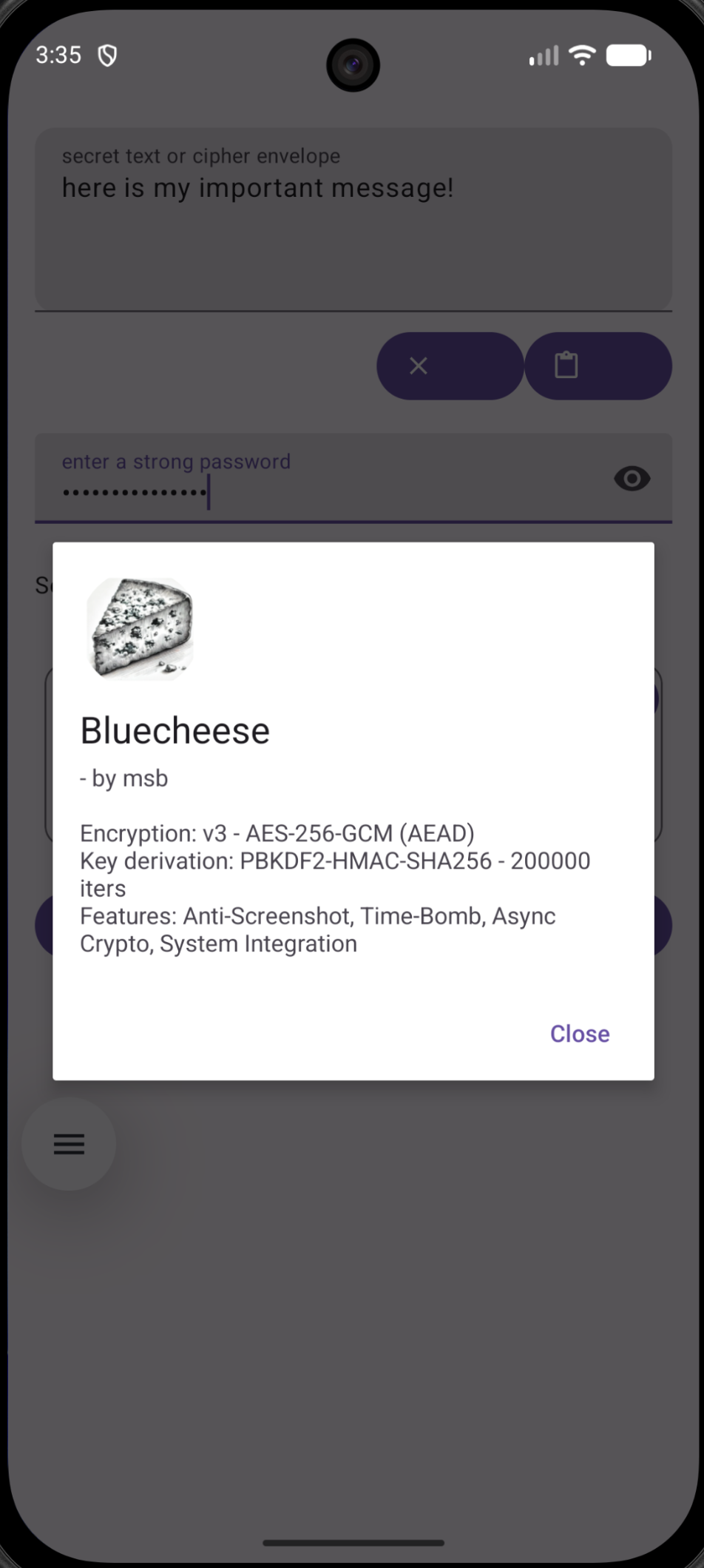 Screenshot of Bluecheese