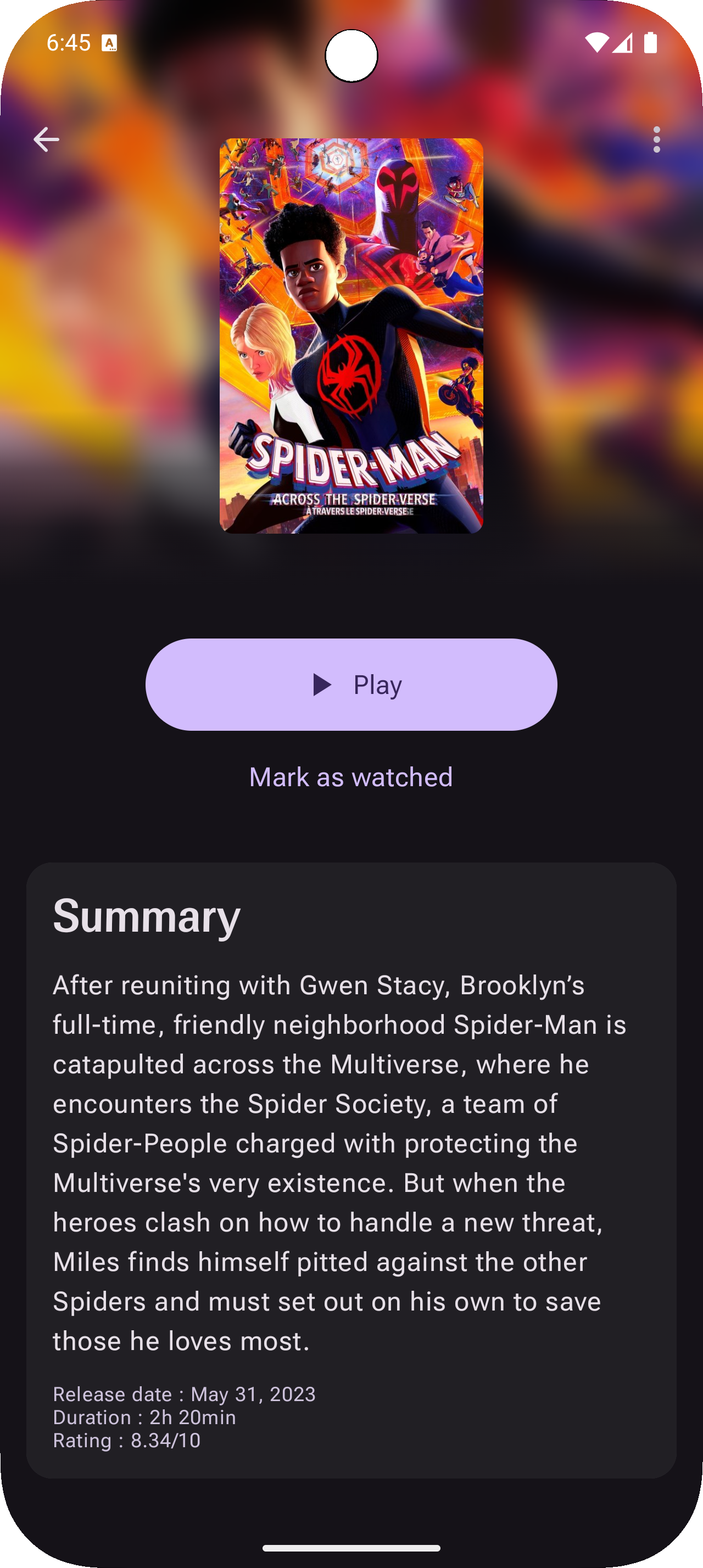 Screenshot of Flux - Movies, Shows & Anime local player