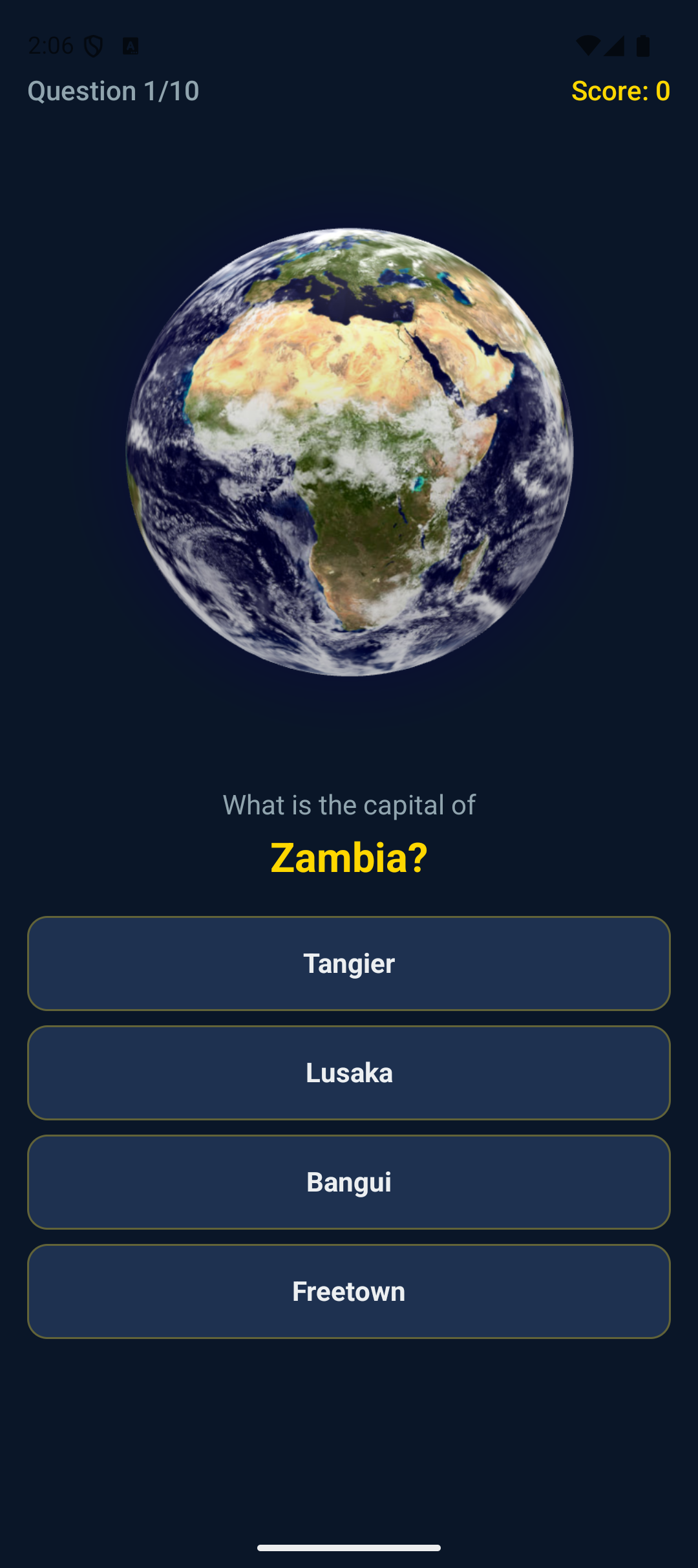 Screenshot of Africa Quiz