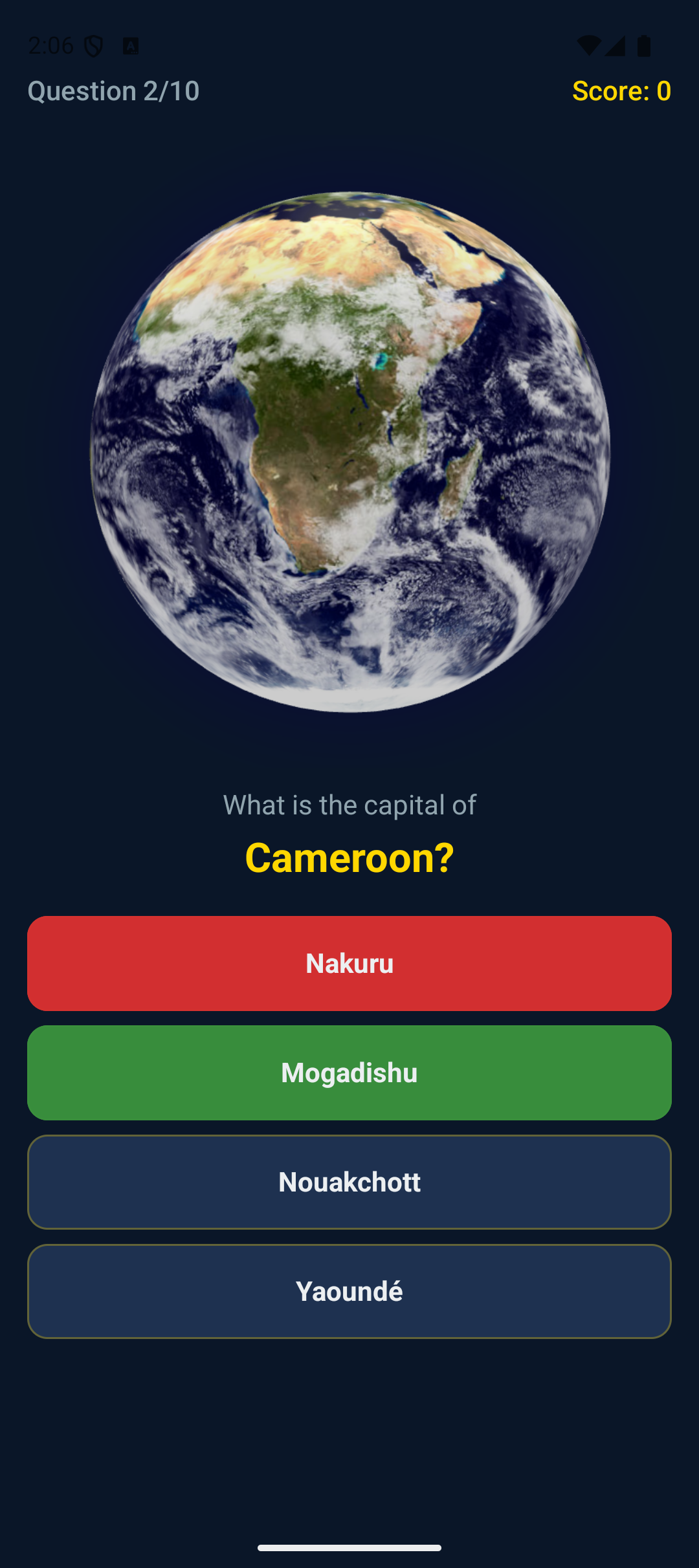 Screenshot of Africa Quiz