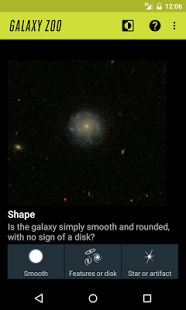 Screenshot of Galaxy Zoo