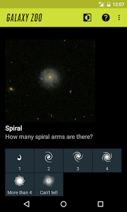 Screenshot of Galaxy Zoo