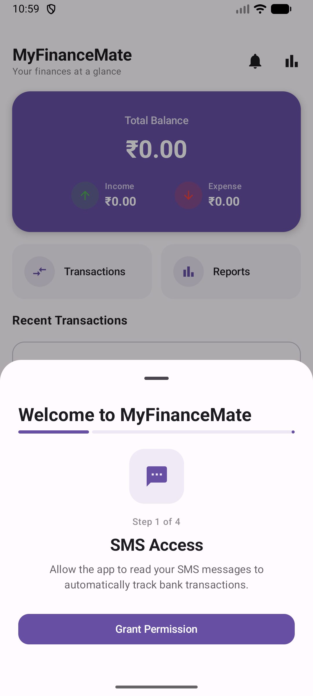 Screenshot of MyFinanceMate
