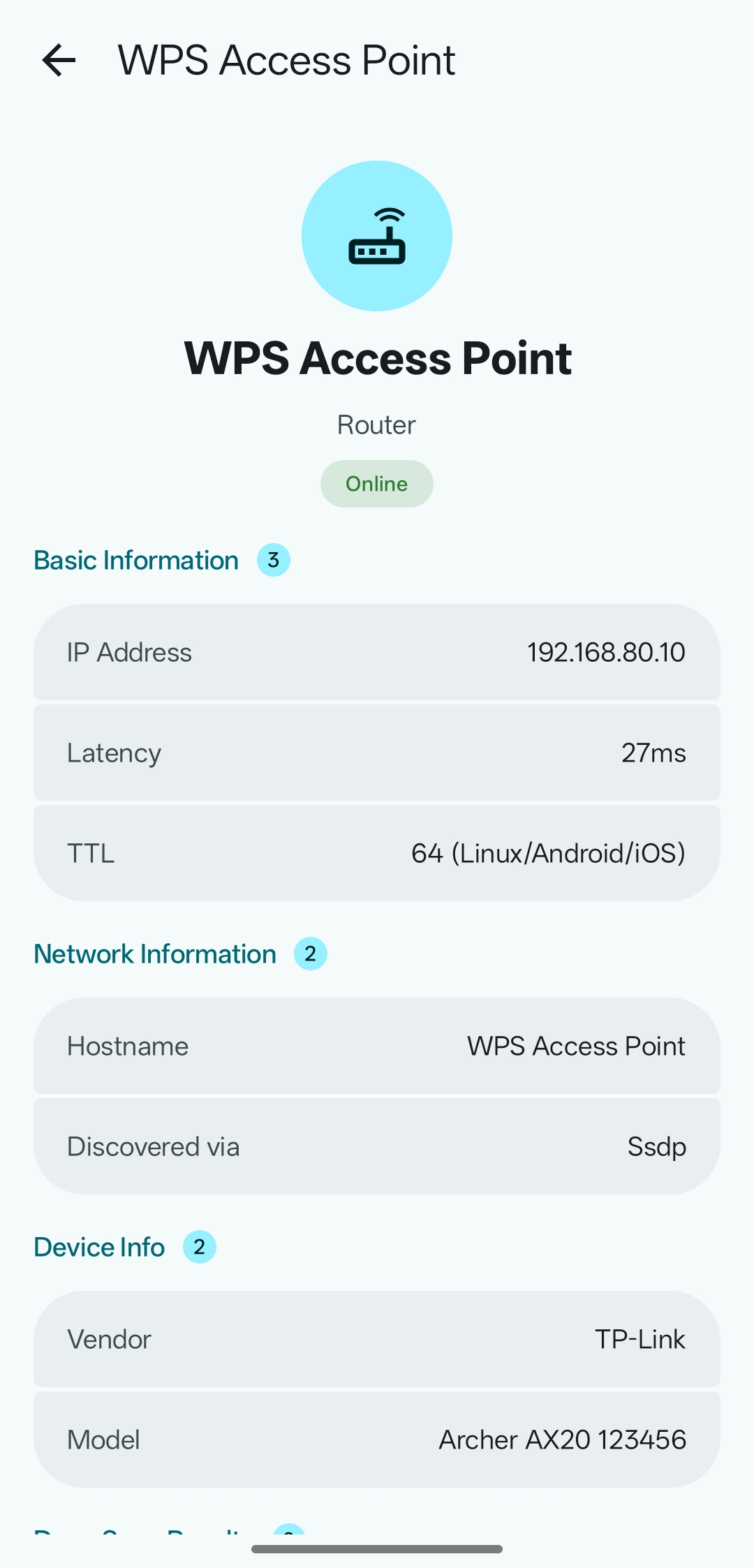 Screenshot of Network Scanner