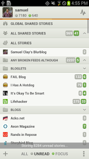 Screenshot of NewsBlur