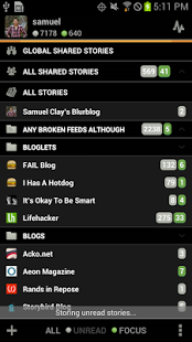 Screenshot of NewsBlur