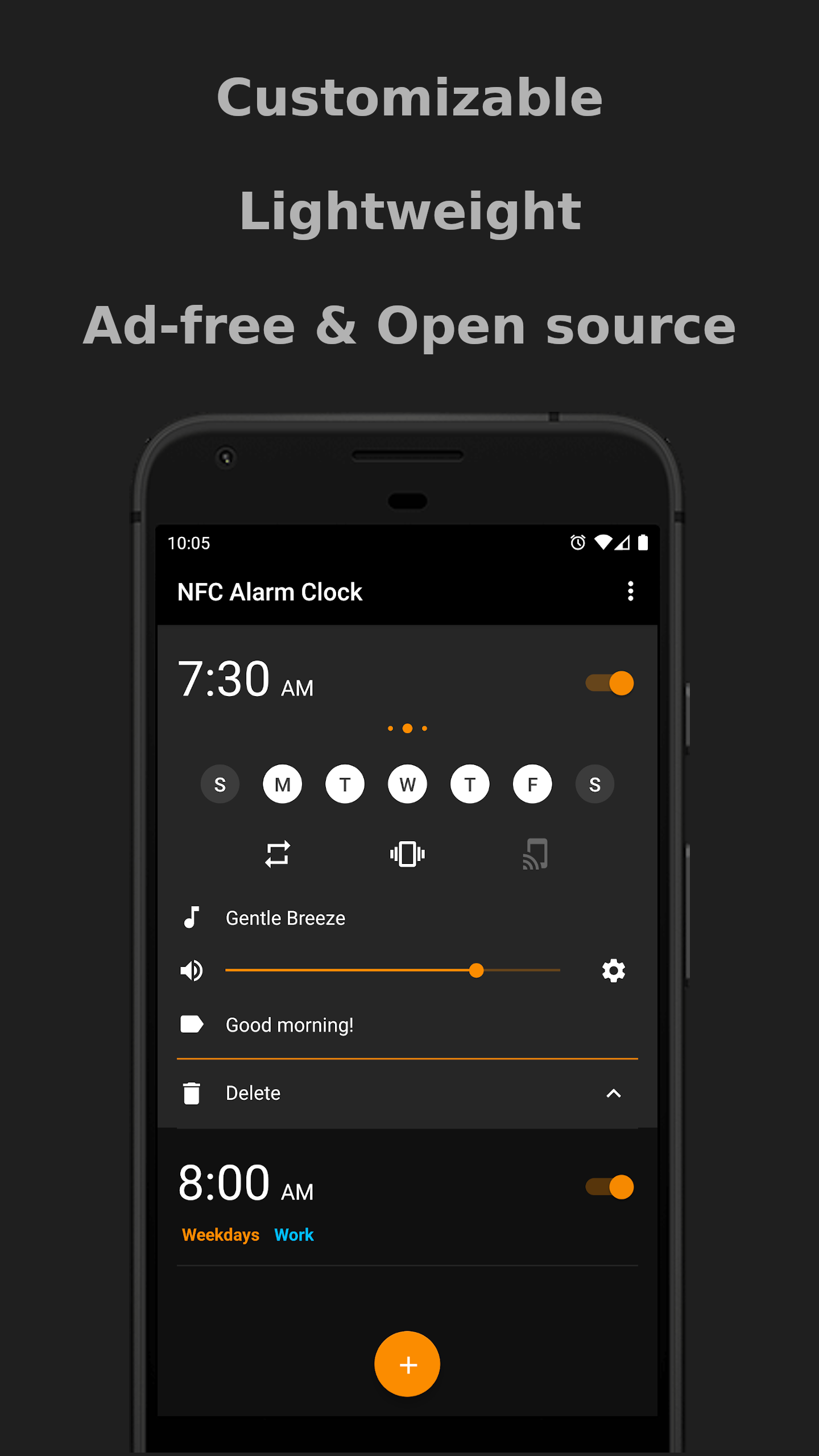 Screenshot of NFC Alarm Clock