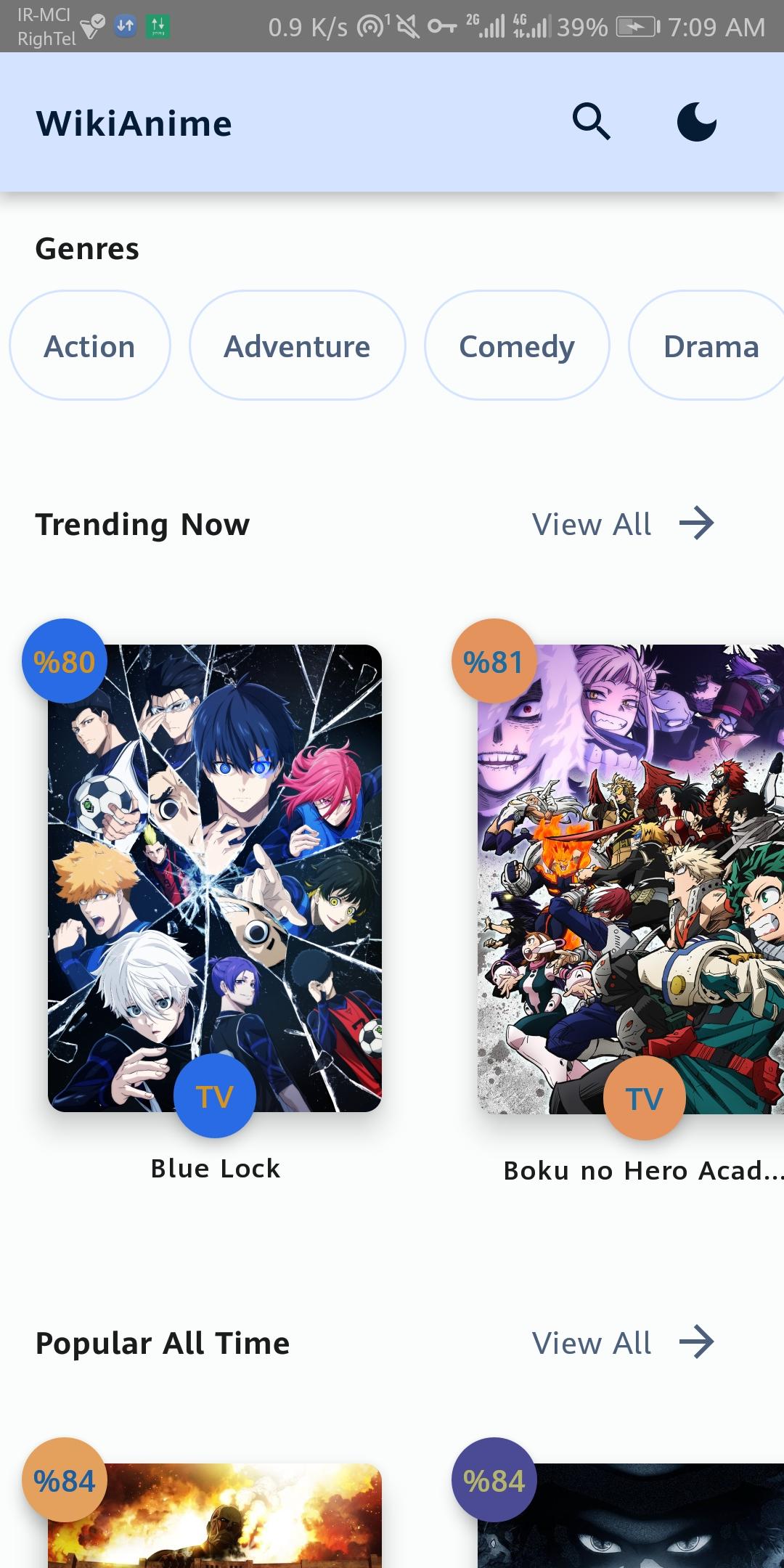 Screenshot of WikiAnime