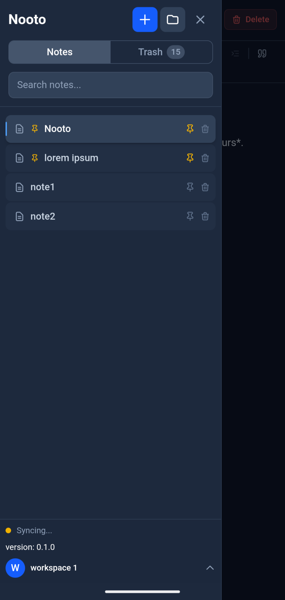 Screenshot of Nooto